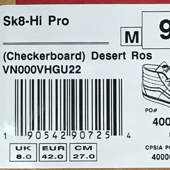 Vans Sk8 Hi Pro Checkerboard Desert Shoes - Picture 8 of 8